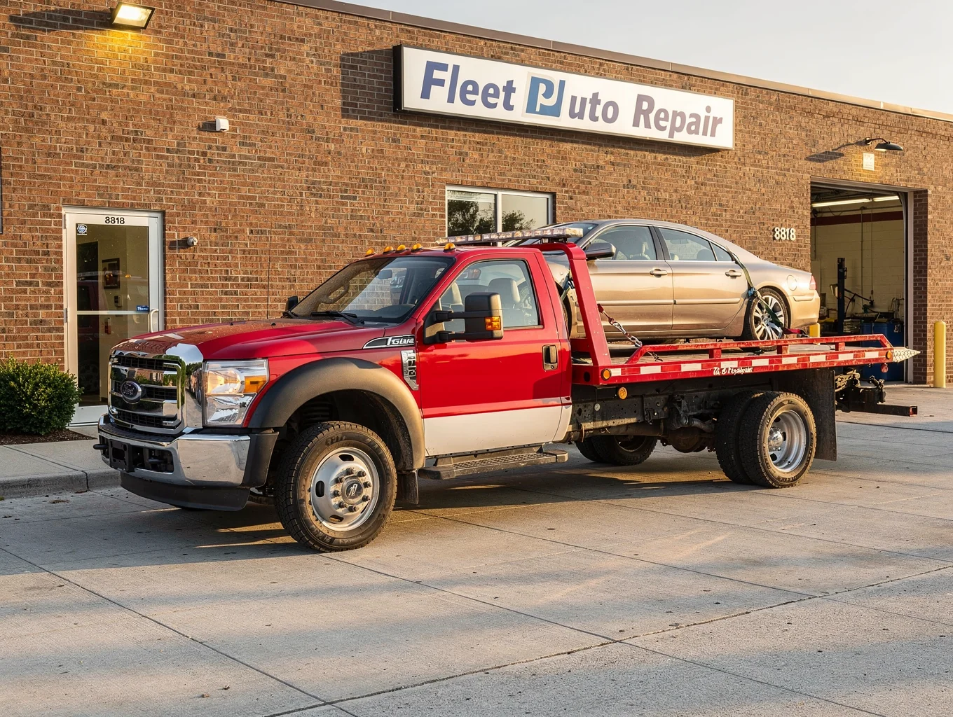 Exterior view of Fleet Plus Auto Repair shop in Collegeville PA